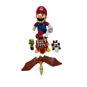 Nintendo Super Mario plush yoshi & toad car chomp toy land before time lot of 5